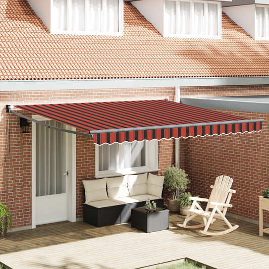 Toldo Retrátil 400 × 350 cm amarelo e laranja