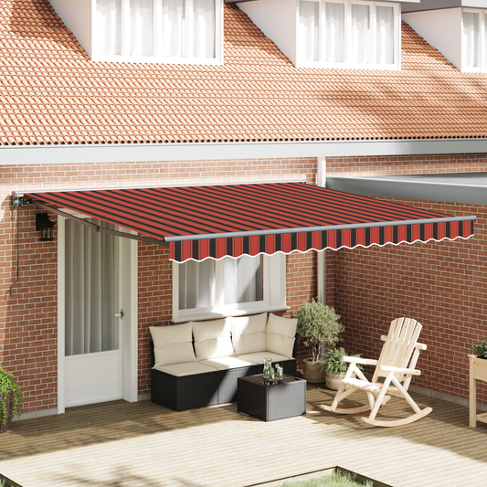 Toldo Retrátil com amarelo e laranja 400 × 350 cm tecido