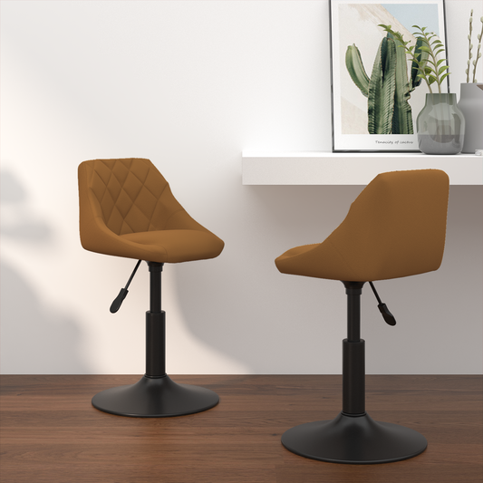 Cadeiras de Jantar Giratórias 2 pcs Castanho 46 x 44 x 77.5 cm