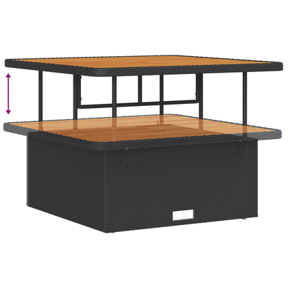 Conjunto de Sofá de Jardim com almofada 8 pcs Preto