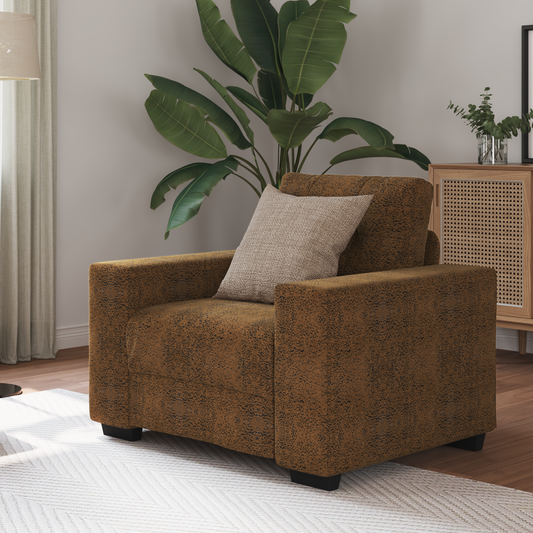 Cadeira Sofa com almofada Castanho Couro sintético e Madeira