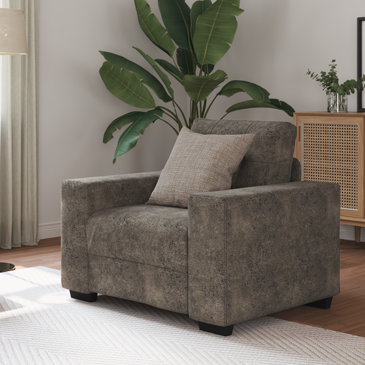 Cadeira Sofa com almofada Cinzento escuro Couro sintético
