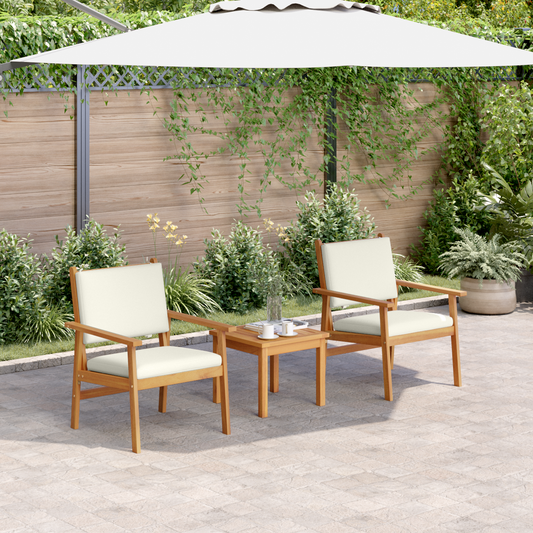 Conjunto de Sofá de Jardim 3 pcs Castanho 45 x 45 x 38cm