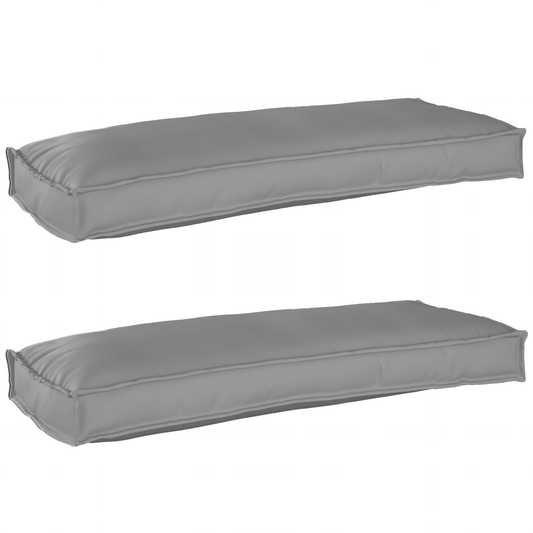 Conjunto de Almofadas para Palete 2 pcs Cinzeto 100 x 40 x 8 cm