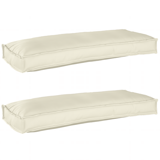 Conjunto de Almofadas para Palete 2 pcs Creme 100 x 40 x 8 cm