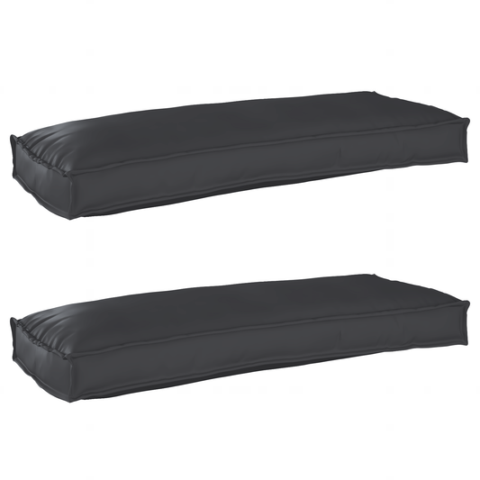 Conjunto de Almofadas para Palete 2 pcs Preto 100 x 40 x 8 cm