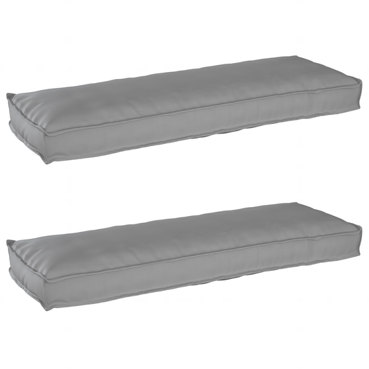 Conjunto de Almofadas para Palete 2 pcs Cinzeto 120 x 40 x 8 cm