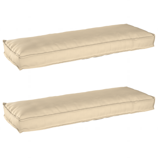 Conjunto de Almofadas para Palete 2 pcs Bege 120 x 40 x 8 cm