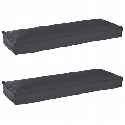 Conjunto de Almofadas para Palete 2 pcs Preto 120 x 40 x 8 cm