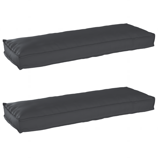 Conjunto de Almofadas para Palete 2 pcs Preto 120 x 40 x 8 cm