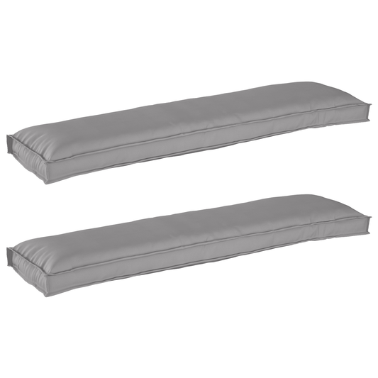 Conjunto de Almofadas para Palete 2 pcs Cinzeto 150 x 40 x 8 cm