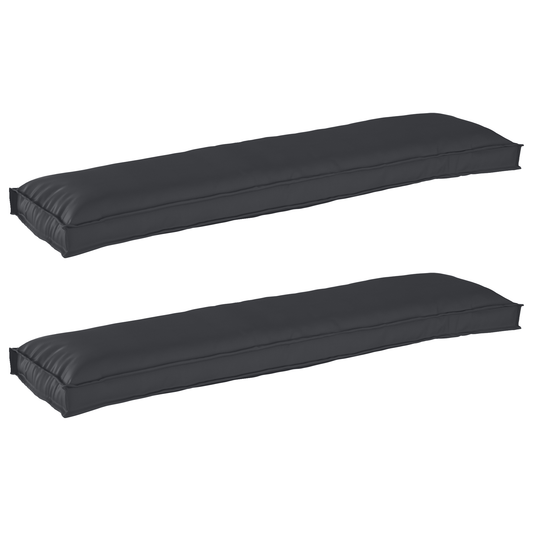Conjunto de Almofadas para Palete 2 pcs Preto 150 x 40 x 8 cm